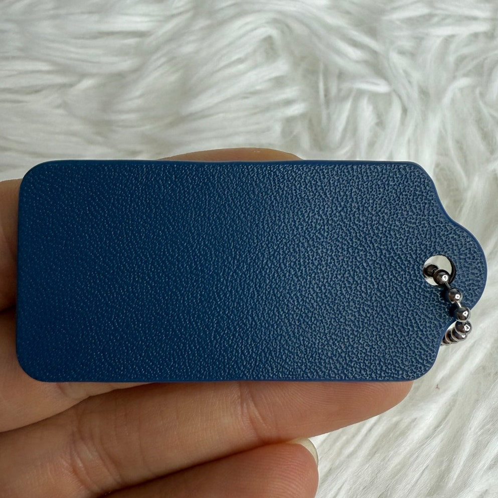 2" COACH Blue Fob Bag Charm Hang tag Hangtag