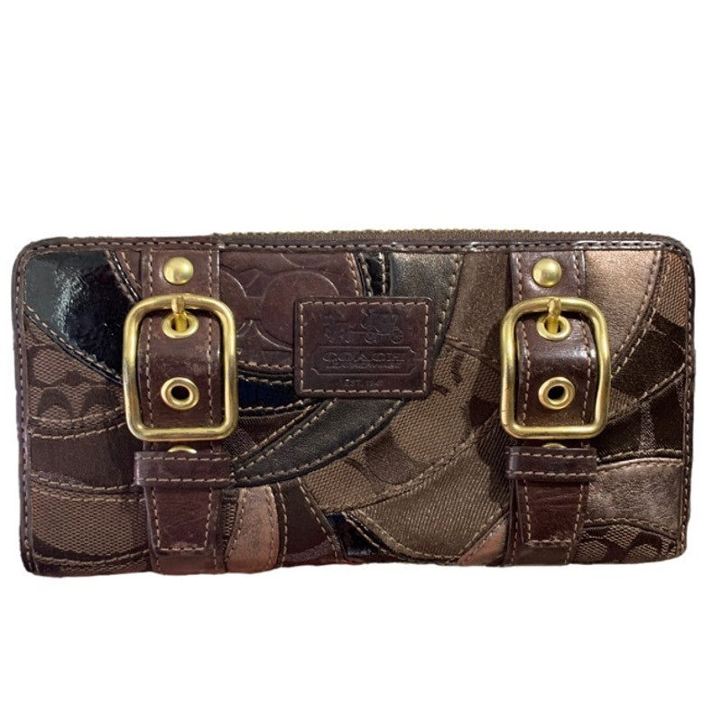 COACH Zoe Double Buckle Zip Around Wallet