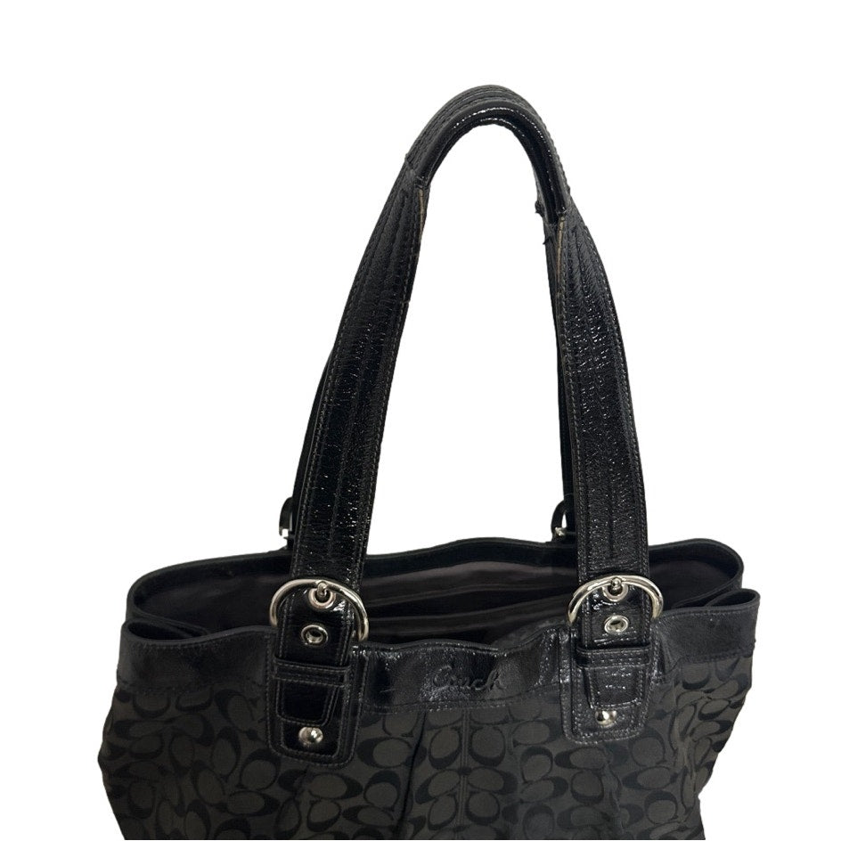 COACH Signature Canvas Black Shoulder Bag