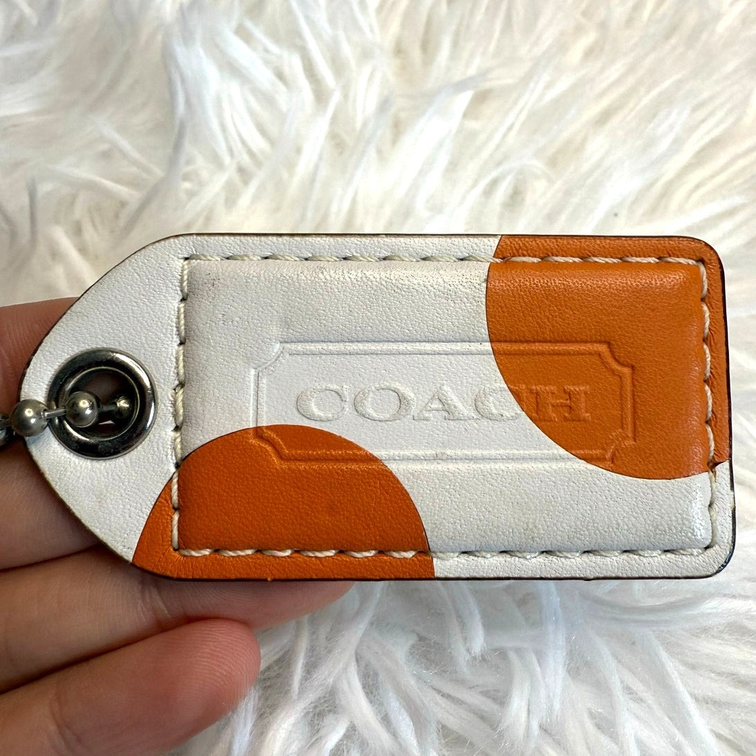 3" COACH Orange White Polka Dot Replacement Hang Tag Bag