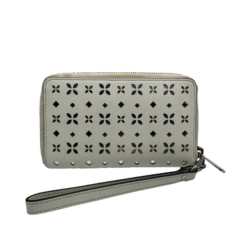 MICHAEL KORS Off white and Silver Jet Set Wallet