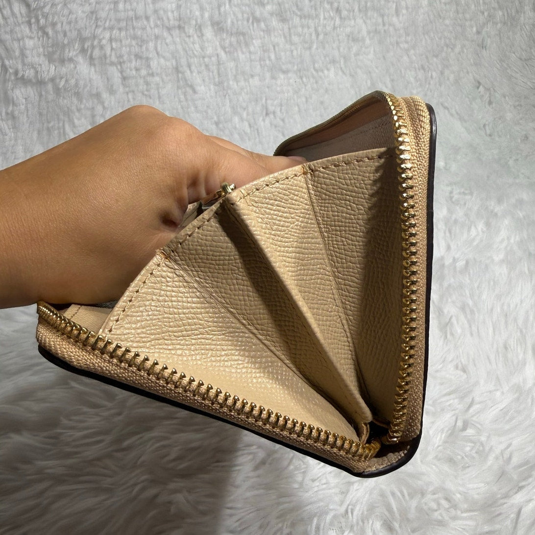 Coach Zip-around Neutral Beige Wallet