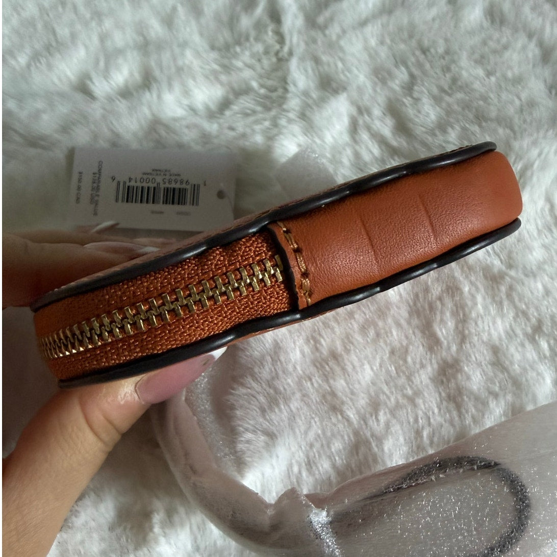 NWT Coach Pumpkin Coin Case Wristlet
