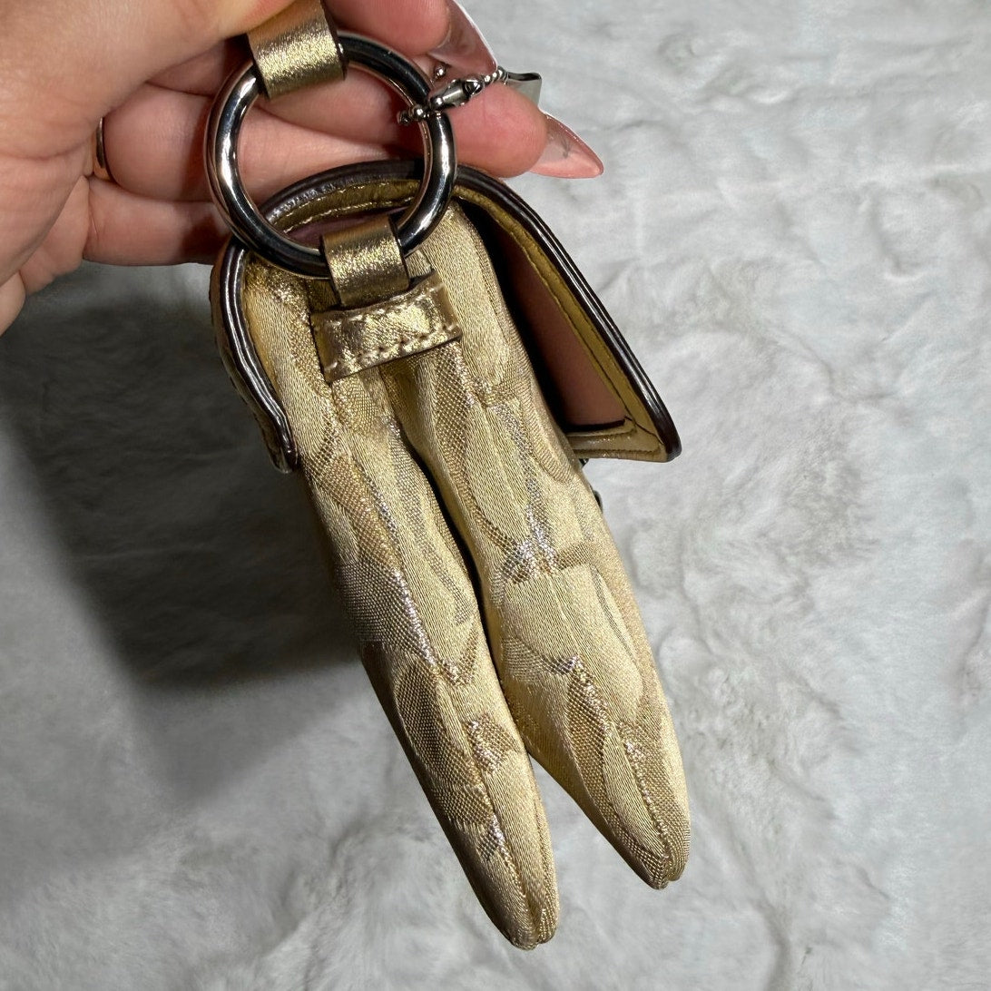 y2k COACH Vintage Demi Metallic Gold Silver Mini Purse