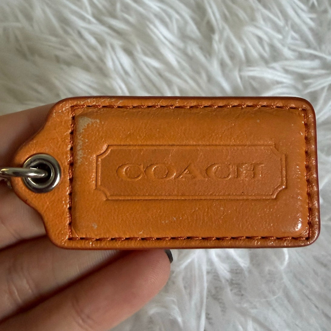 2" COACH Orange Fob Bag Charm Hang tag Hangtag