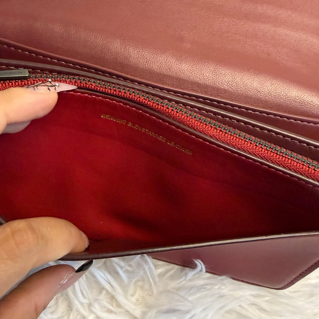 COACH Foldover Chain Clutch with Floral Applique Crossbody