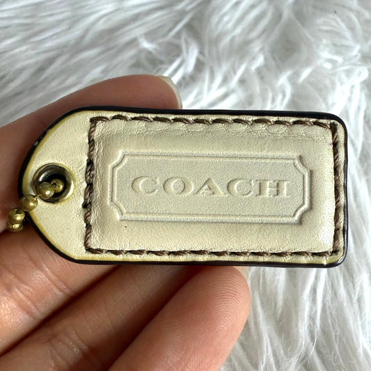 COACH CREAM Fob Bag Charm Hang tag Hangtag