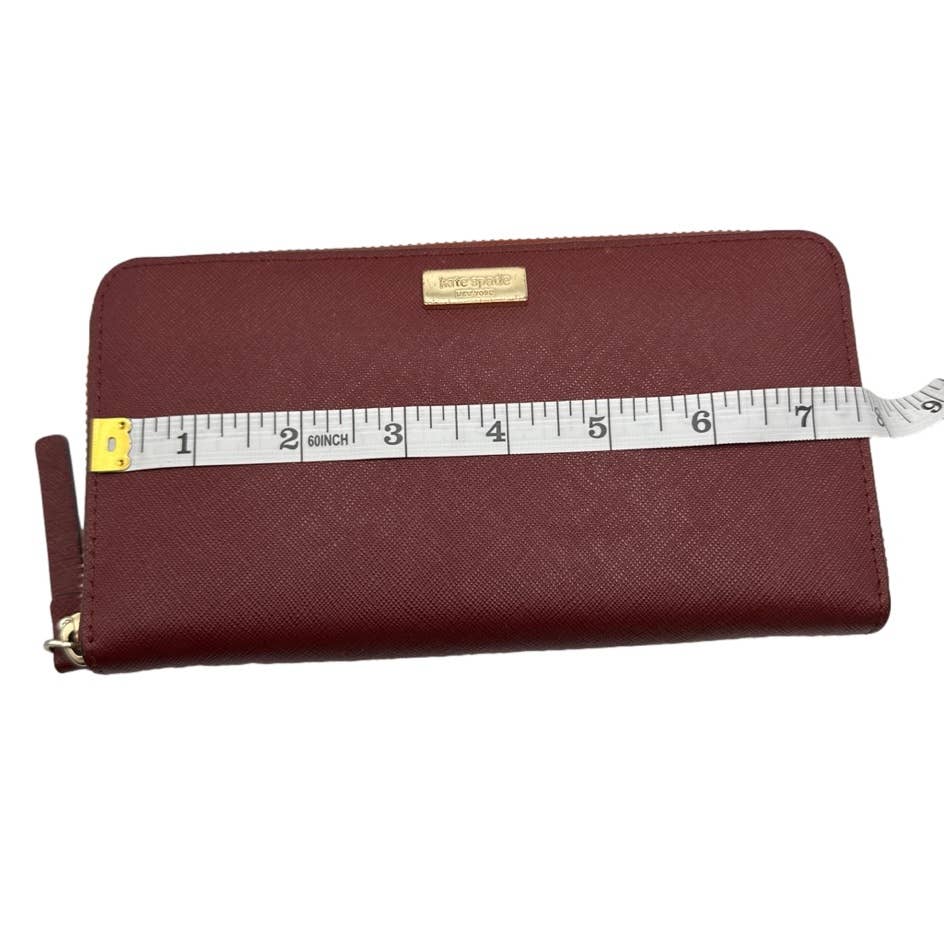 KATE SPADE New York Maroon Zip Around Wallet