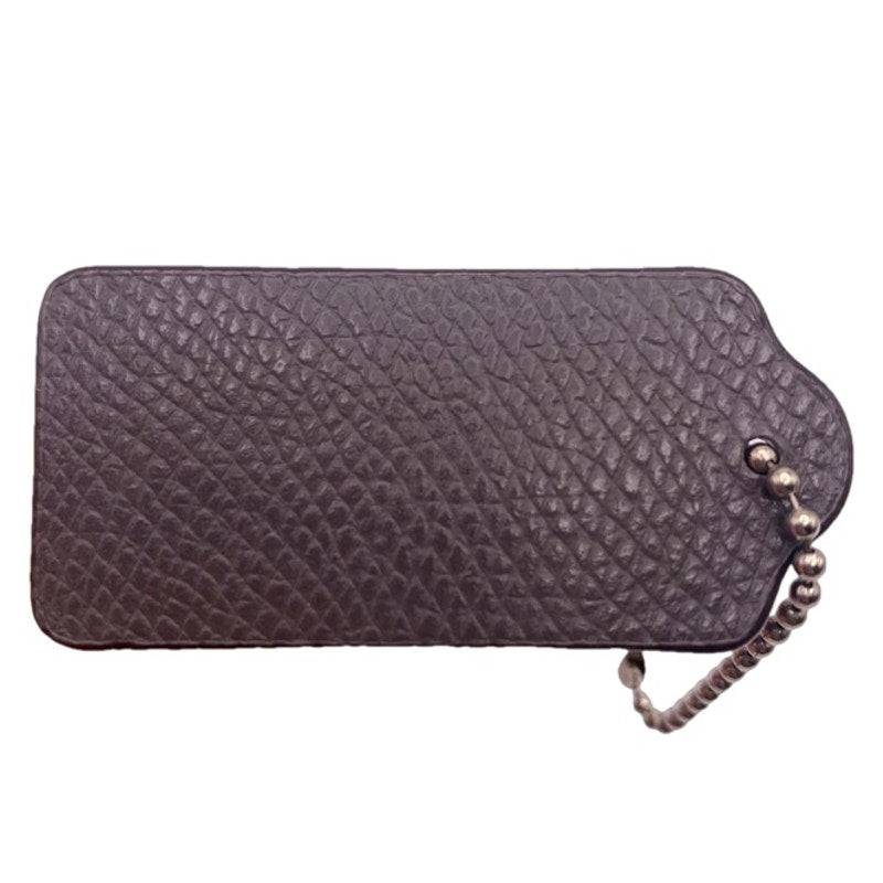 2"  COACH Brown Fob Bag Charm Hang tag Hangtag