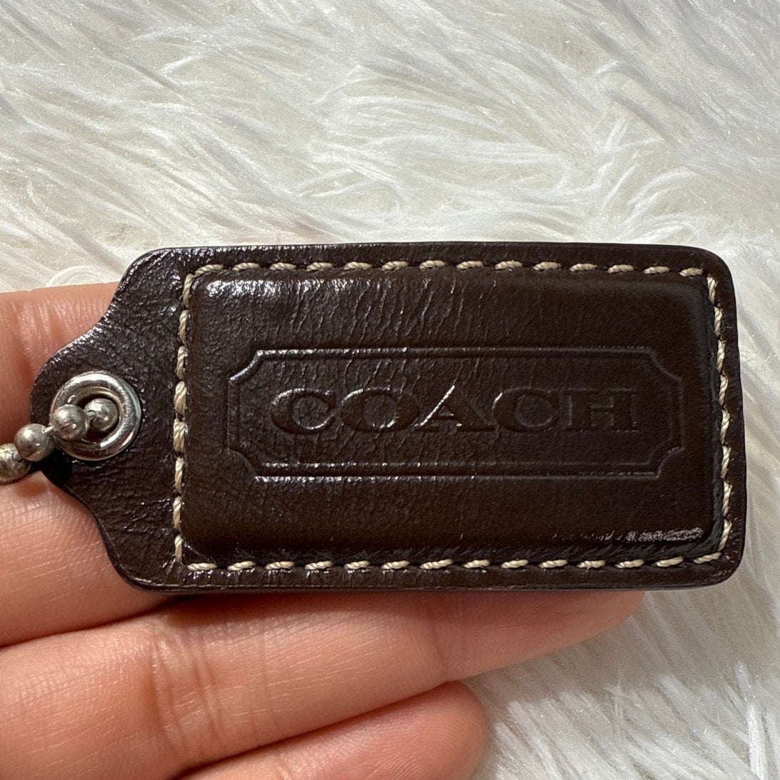 2" COACH Brown Fob Bag Charm Hang tag Hangtag