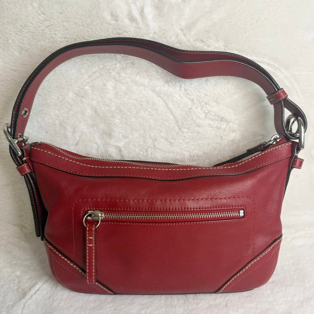 y2k Coach Red Convertible F12322 Hobo Shoulder Bag Crossbody