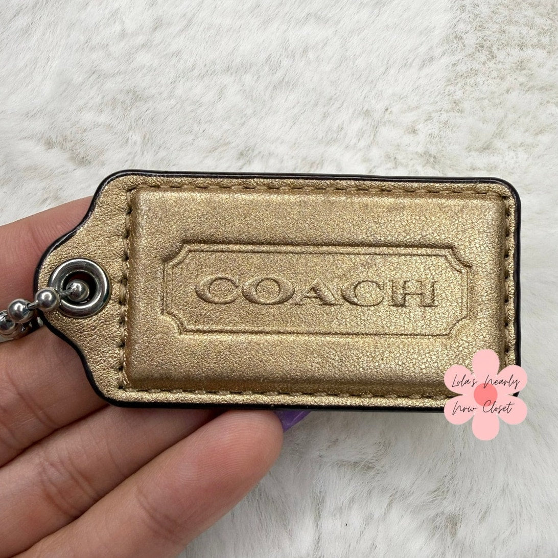 2" COACH Gold Fob Bag Charm Hang tag Hangtag