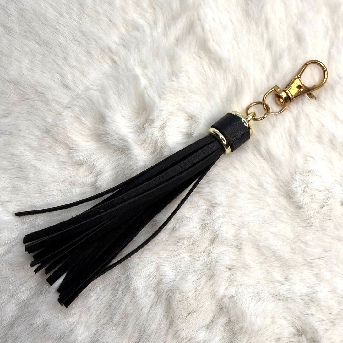 NEW Black Tassel Bag Charm Tassels Keychains Purse Fashion Charm