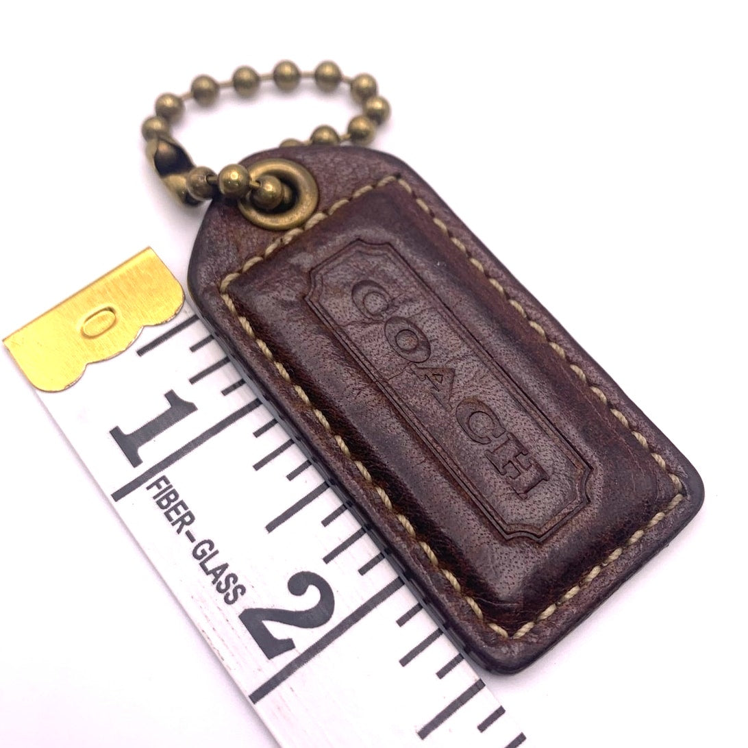 COACH Brown Hang Tag Bag Charm Fob