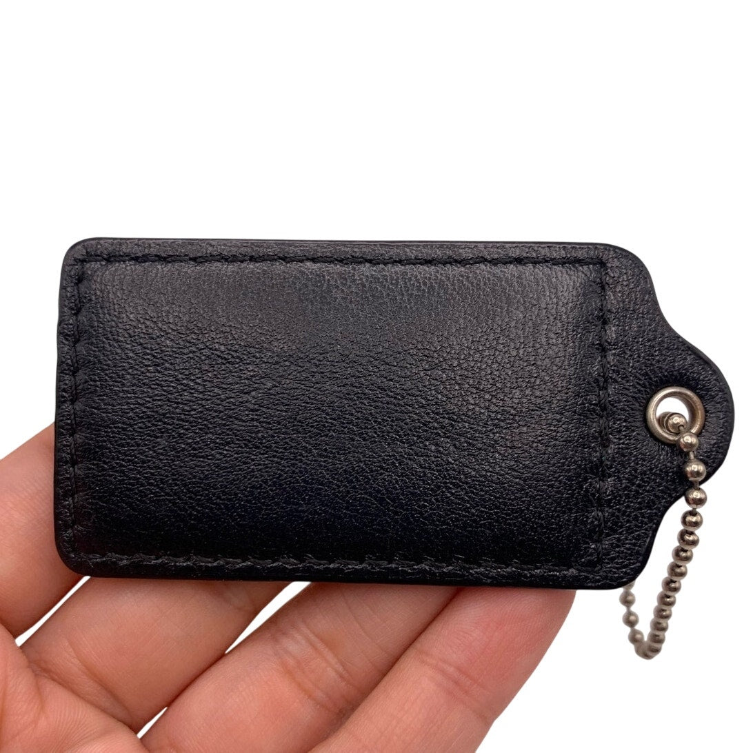 2.5" COACH Black Fob Bag Charm Hang tag Hangtag