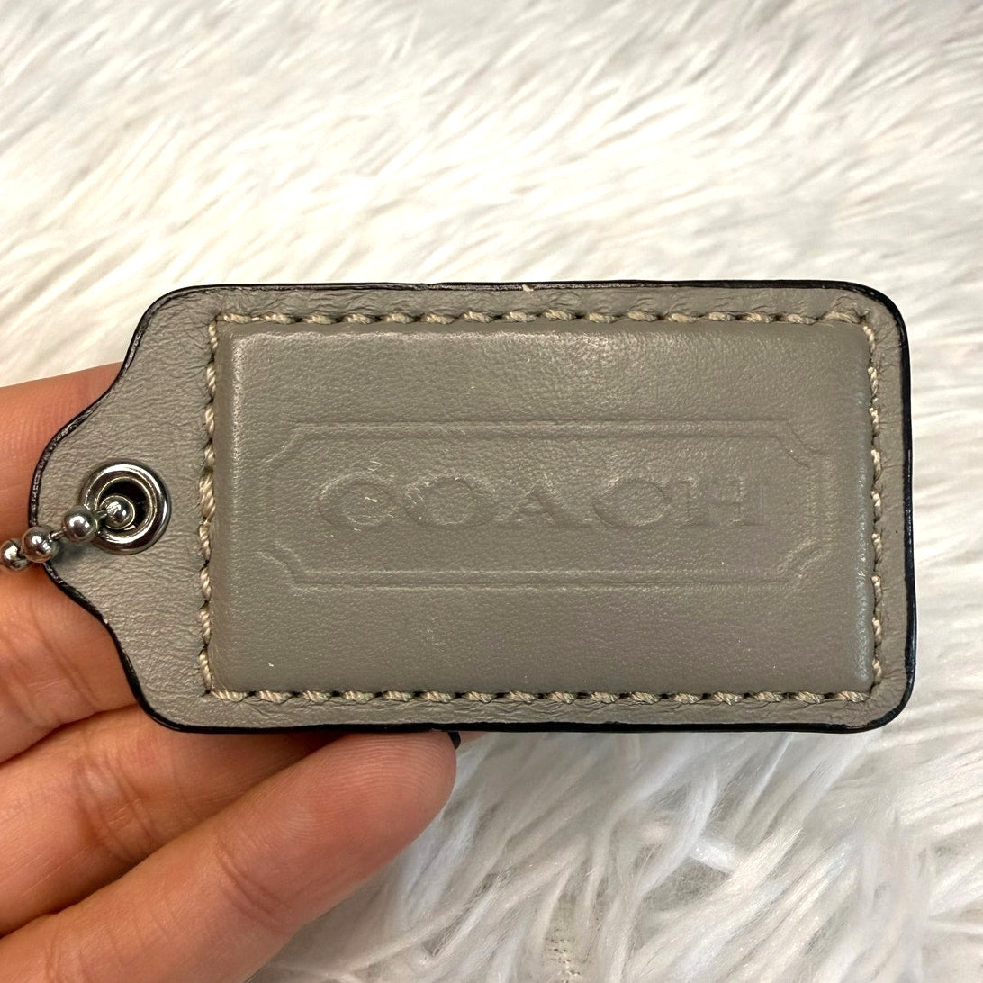 2.5" COACH Gray Fob Bag Charm Hang tag Hangtag