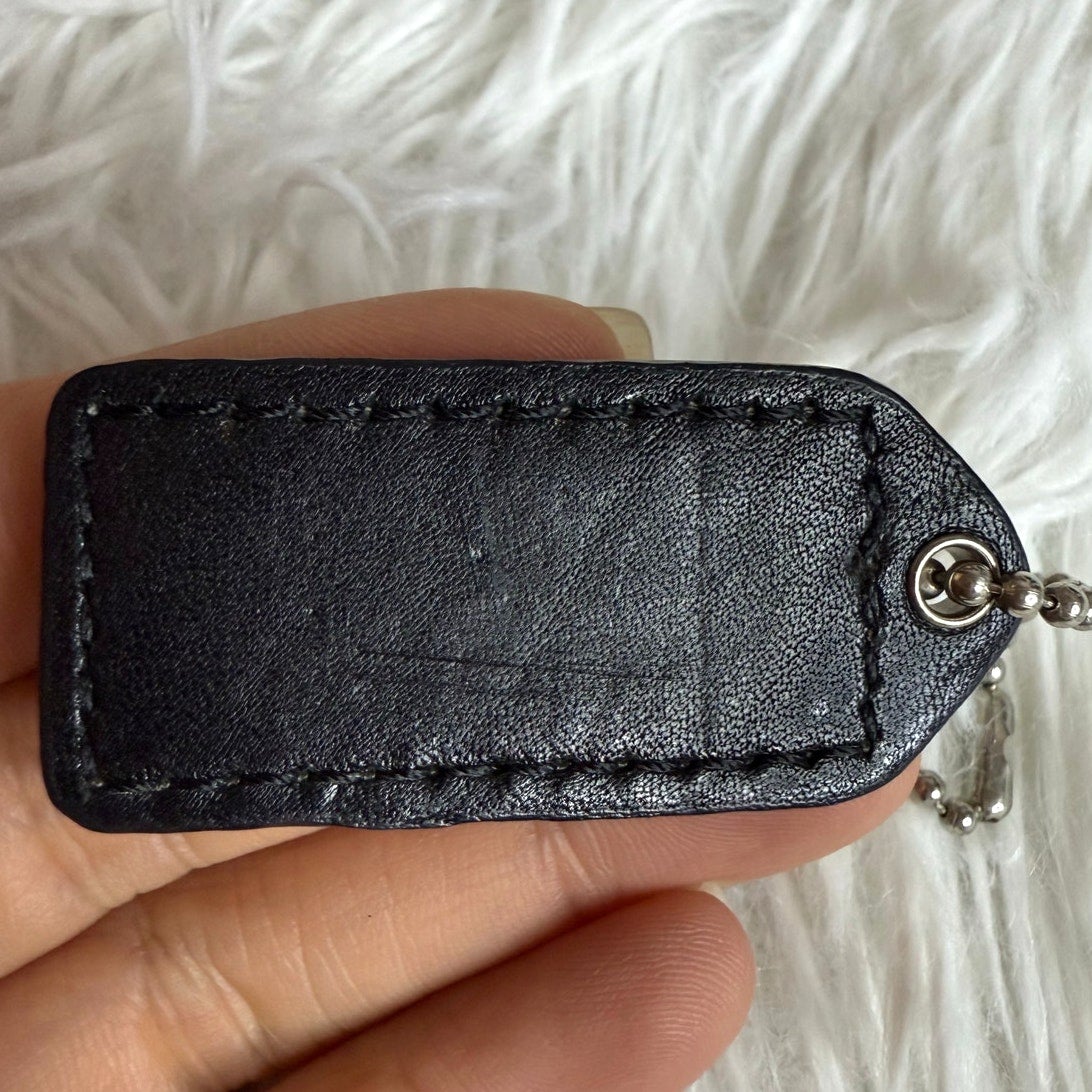 1.5" y2k COACH Black Fob Bag Charm Hang tag Hangtag