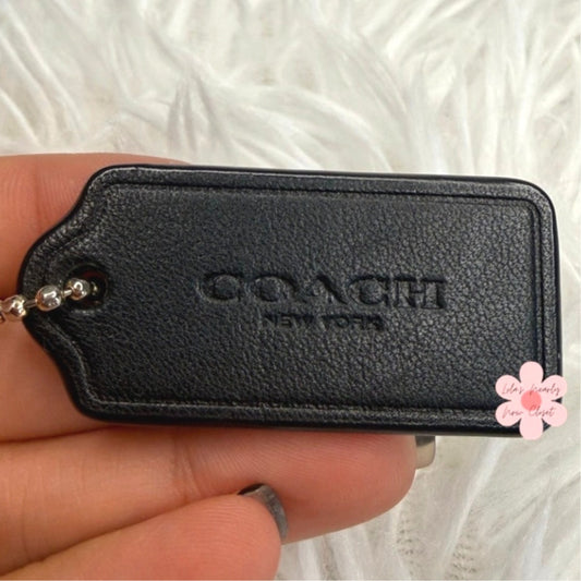 1.5" COACH Black Fob Bag Charm Hang tag Hangtag