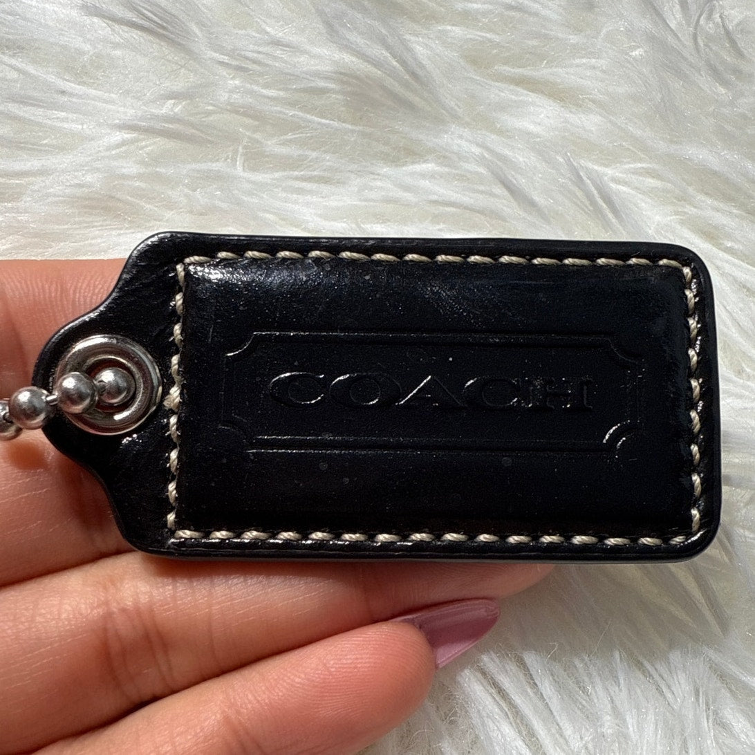 2” COACH Black Fob Bag Charm Hang tag Hangtag