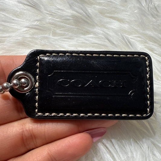 2” COACH Black Fob Bag Charm Hang tag Hangtag