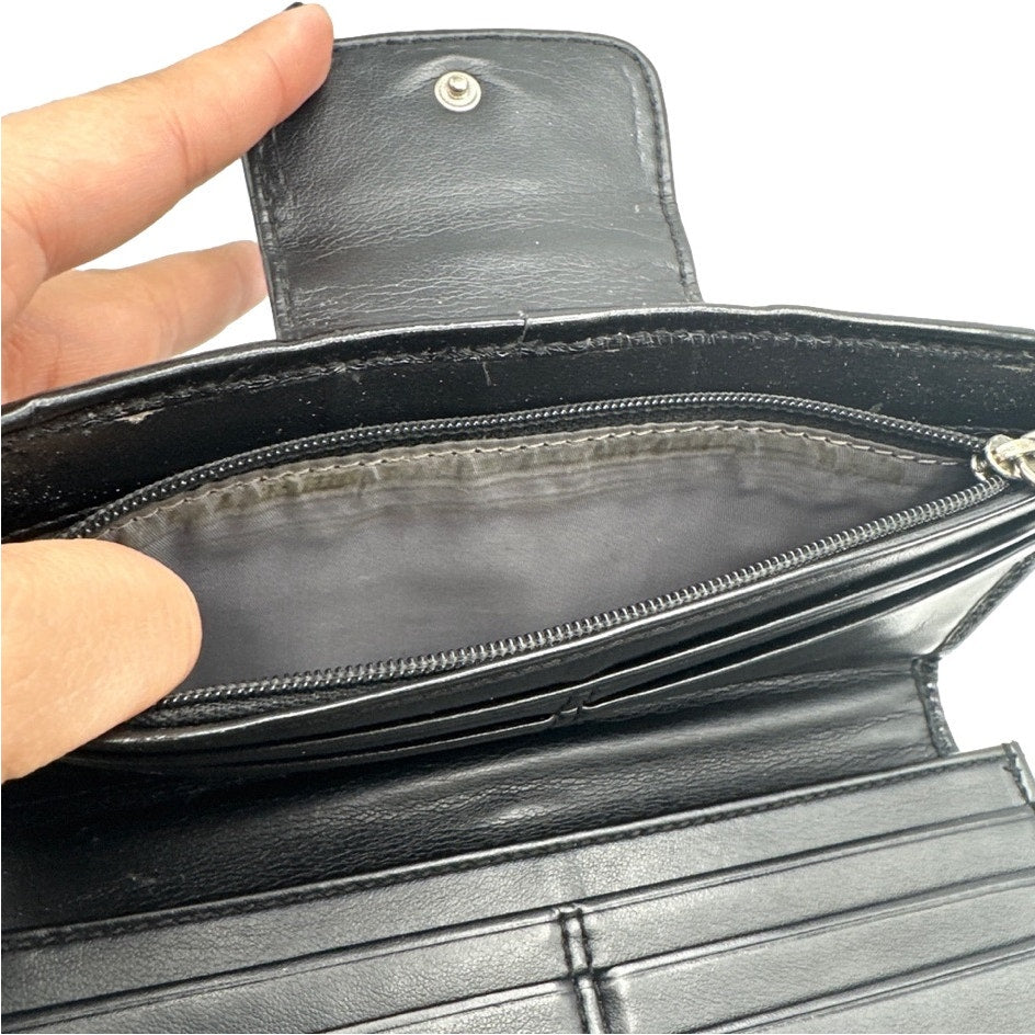 COACH Black Signature Canvas Ashley Wallet