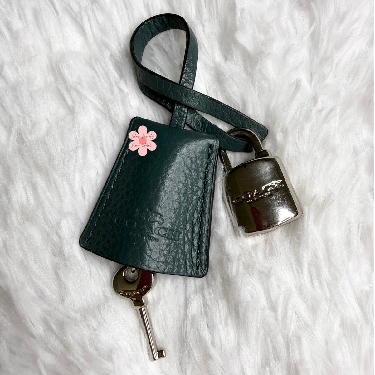 Coach Key & Lock Bottle Green Bag Charm Key Fob