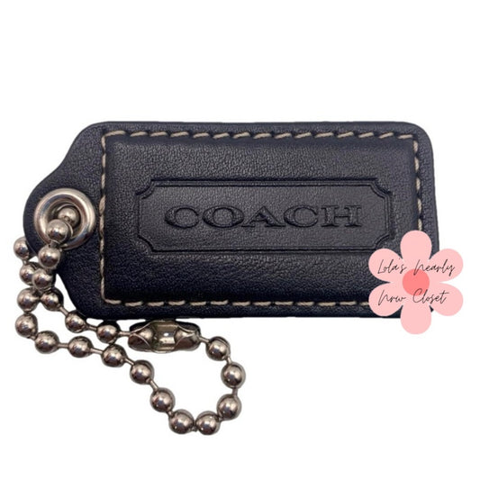 2" COACH Black Fob Bag Charm Hang tag Hangtag