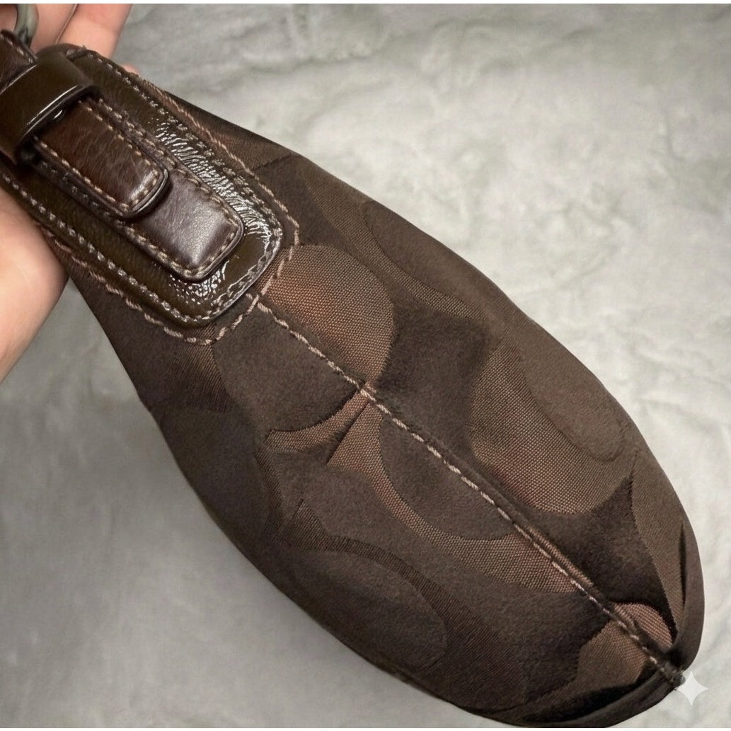 y2k Coach 12675 Brown Signature Hobo Shoulder Bag