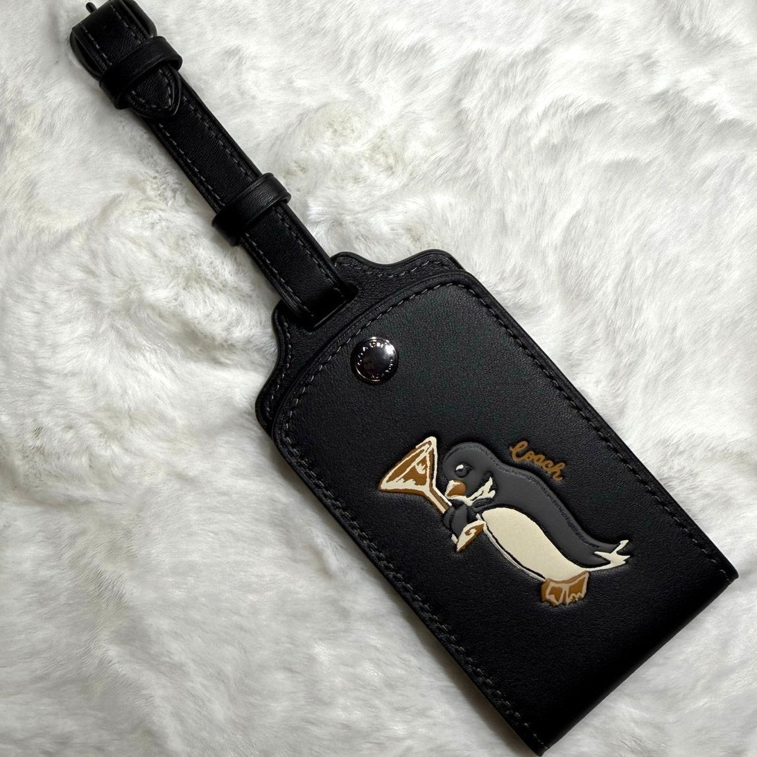 NWT COACH Luggage Tag With Penguin Print