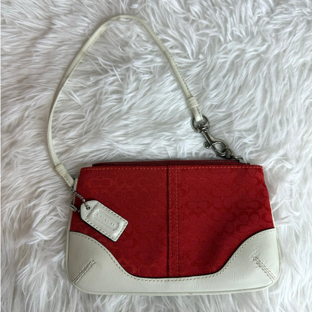 Vintage COACH y2k soho Red Canvas Wristlet