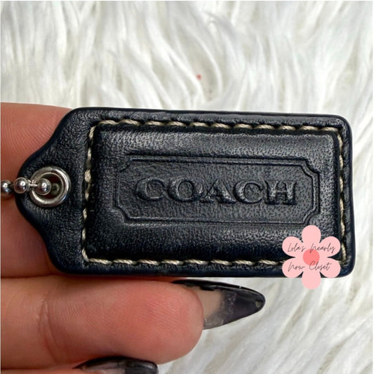 1.5” COACH Black Fob Bag Charm Hang tag Hangtag