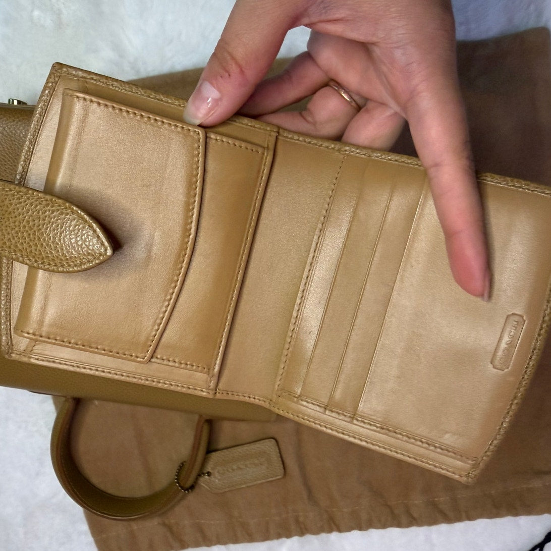 Vintage Coach Gracie Citron 4413 Italy 1996 Top Handle Crossbody with Wallet