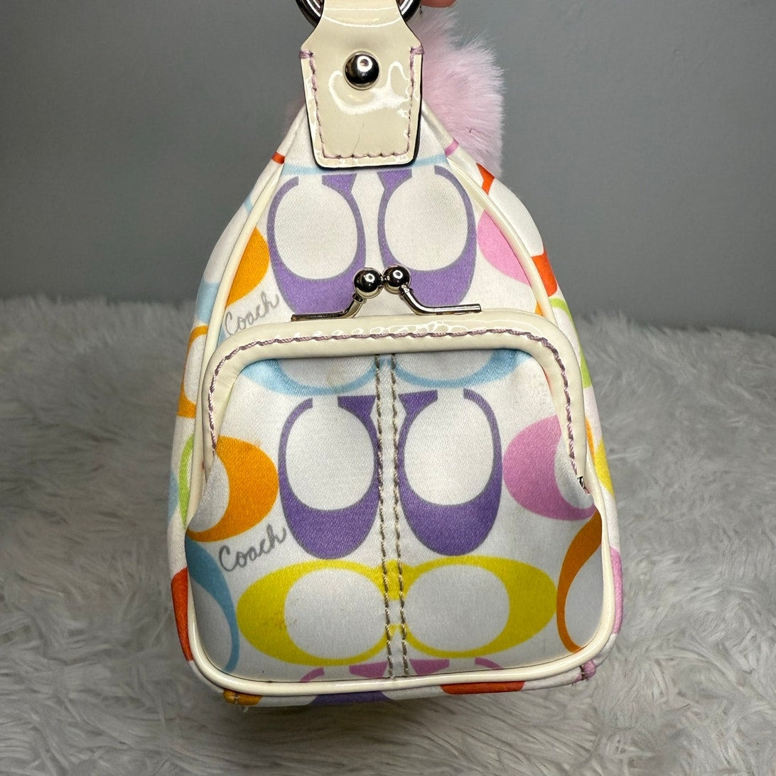 y2k COACH Multicolored Scribble Signature Kisslock Mini Bag Shoulder Bag