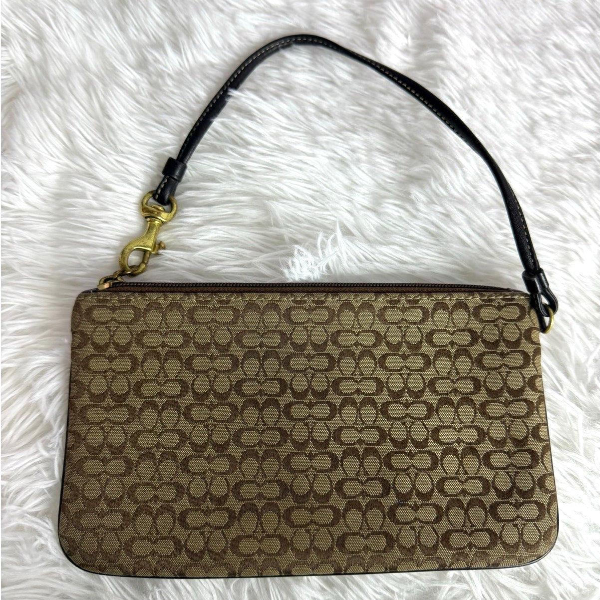 COACH y2k Soho Brown Signature Canvas Wristlet