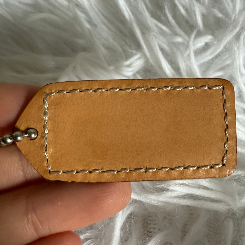 y2k 1.5" COACH Vintage Fob Bag Charm Hang tag Hangtag