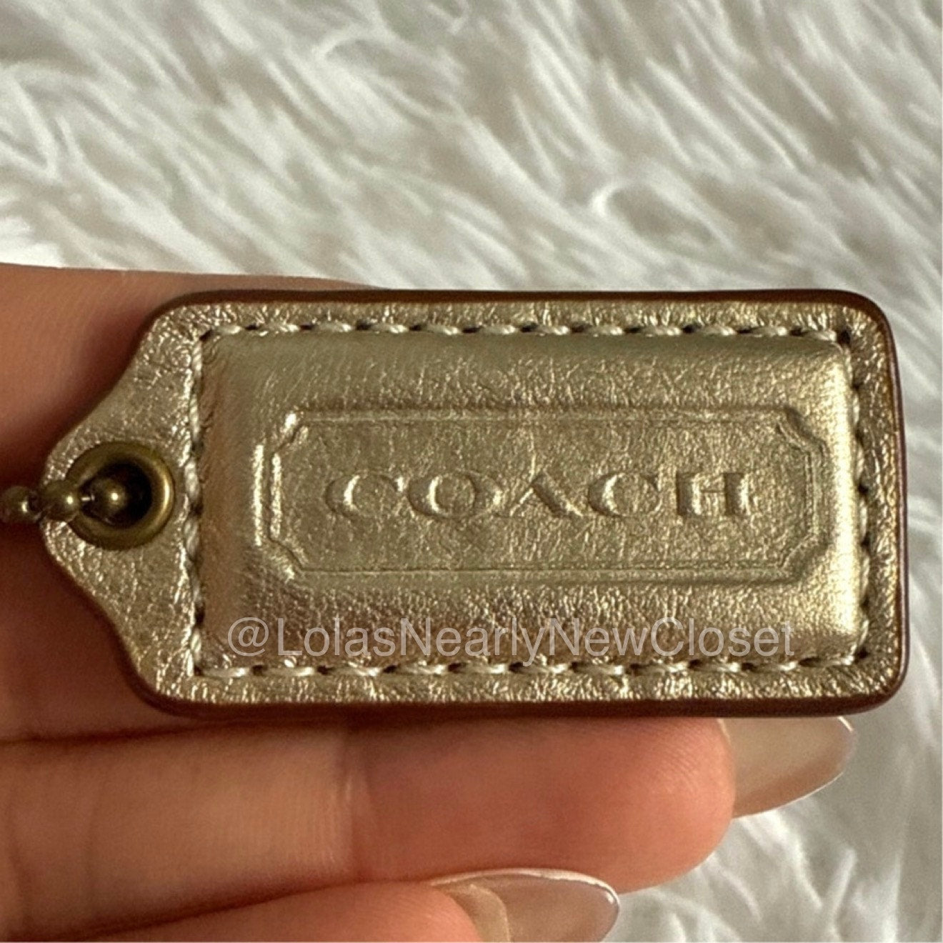 1.5" COACH Gold Fob Bag Charm Hang tag Hangtag