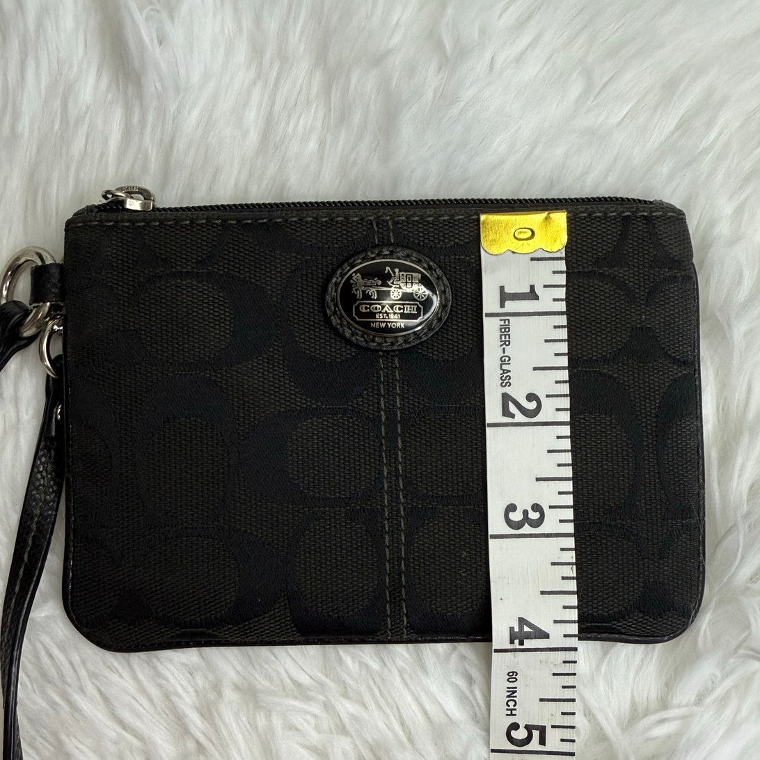 COACH Black Signature Canvas Wristlet