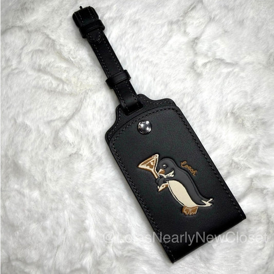 NWT COACH Luggage Tag With Penguin Print