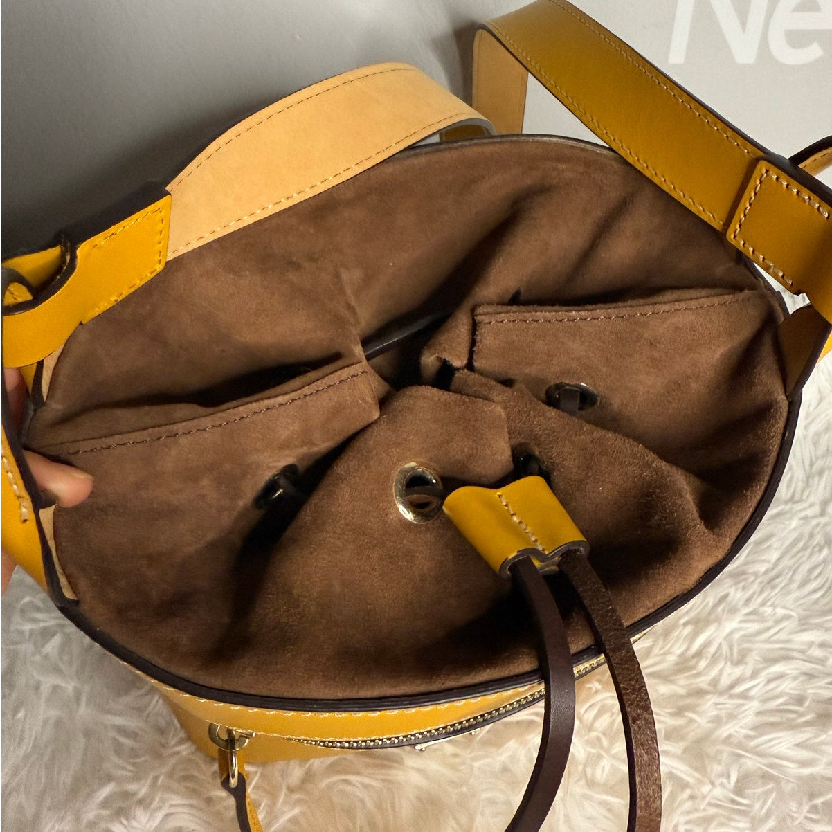 DOONEY & BOURKE Yellow Beacon Drawstring Shoulder Bag Purse