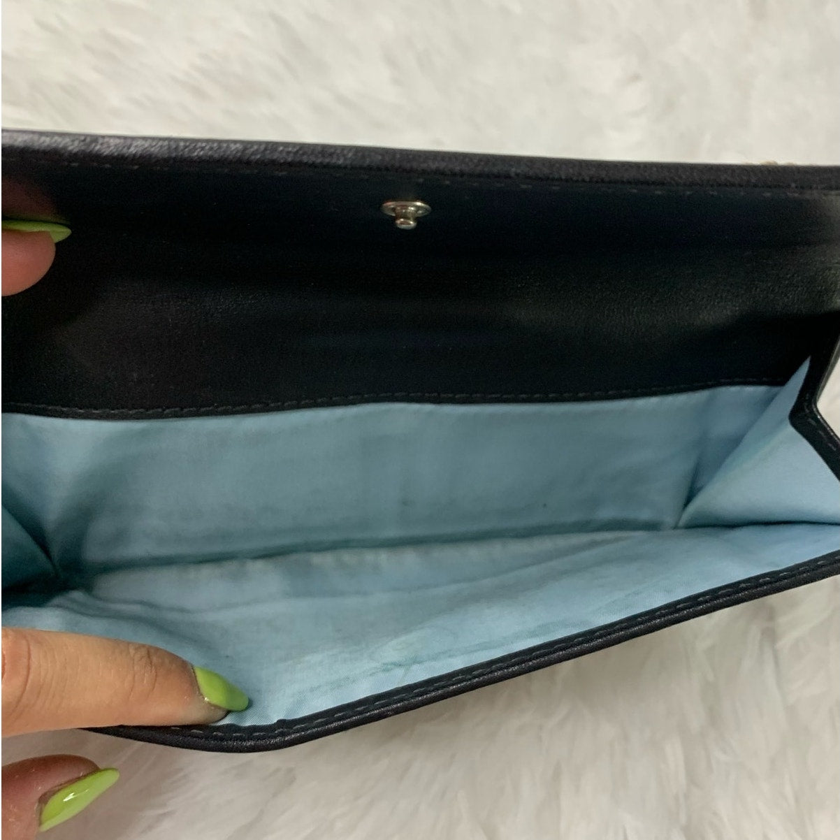 y2k Coach Black Gray Turnlock Wallet