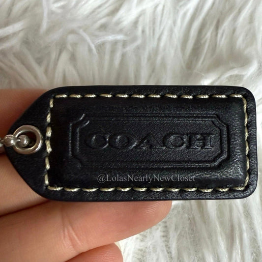 1.5" y2k COACH Black Fob Bag Charm Hang tag Hangtag