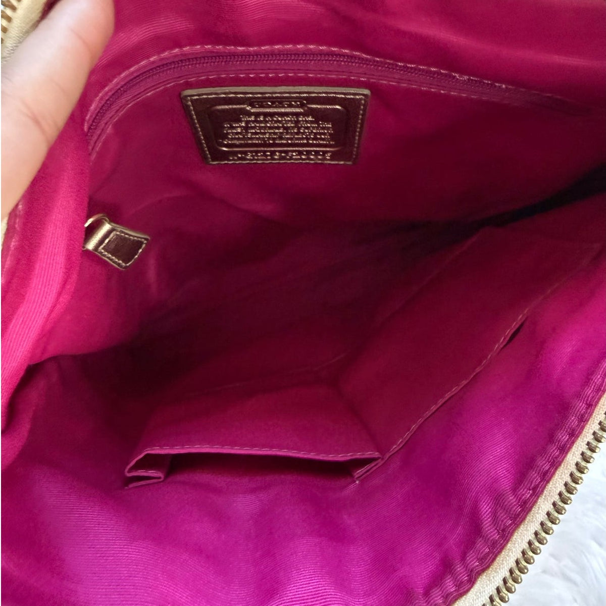 COACH Gold Plaid Peyton Tattersall File Coated Canvas Crossbody
