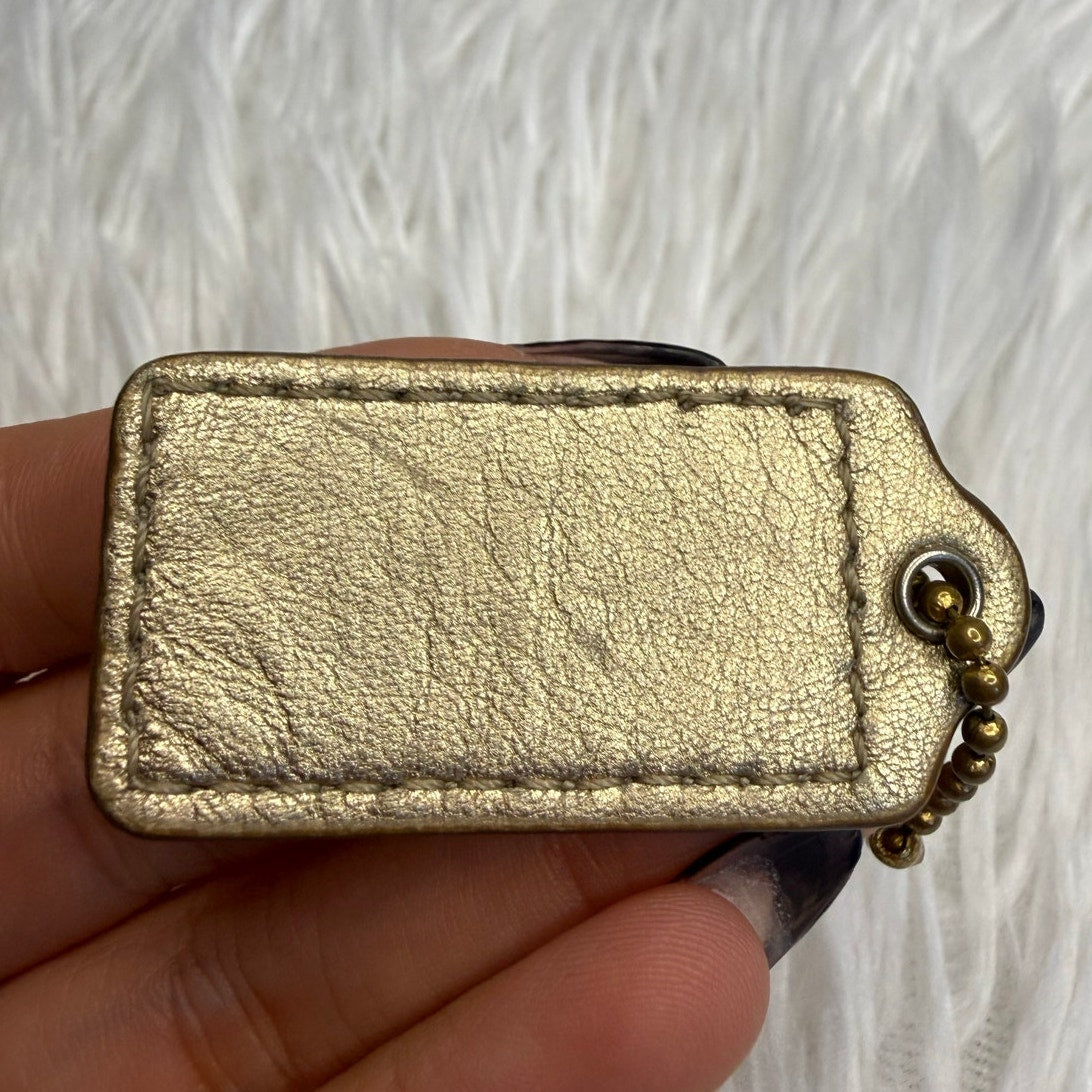 1.5" COACH Gold Fob Bag Charm Hang tag Hangtag