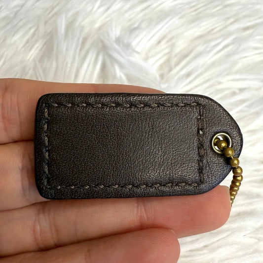 y2k 1.5" COACH Brown Soho Fob Bag Charm Hang tag Hangtag