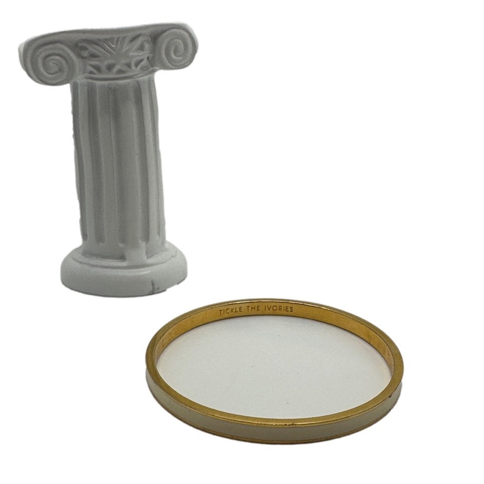 KATE SPADE New York RISE ABOVE Idiom Cream Enamel Bangle Bracelet