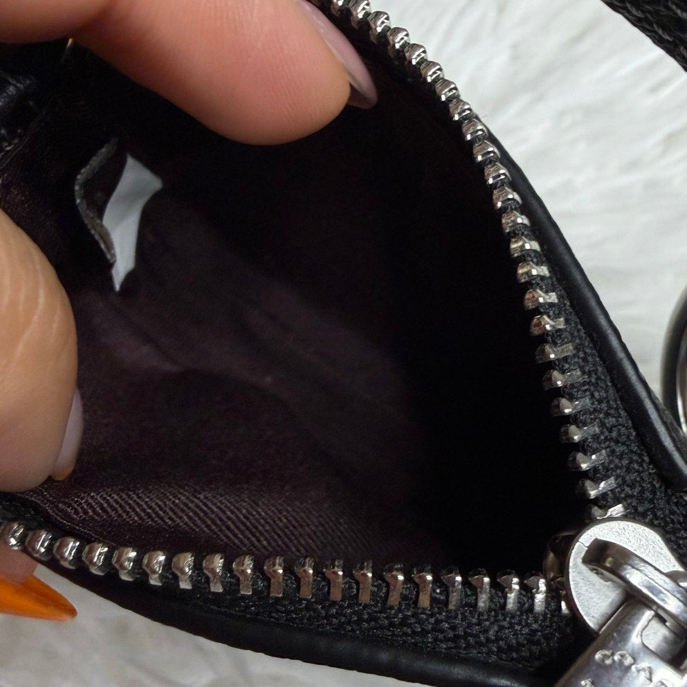 Coach Nolita Star Print Bag Charm – Black Pebble Leather Keychain