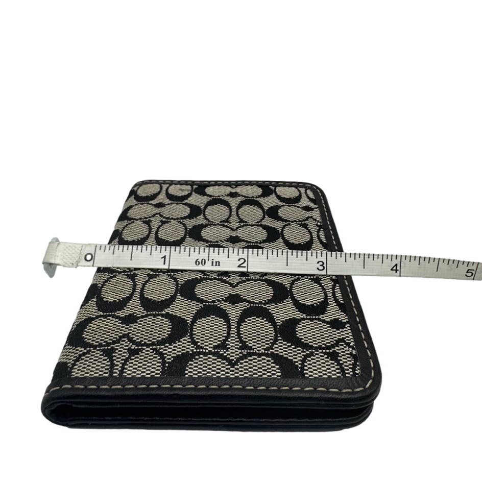 COACH Black and Gray Canvas Card holder