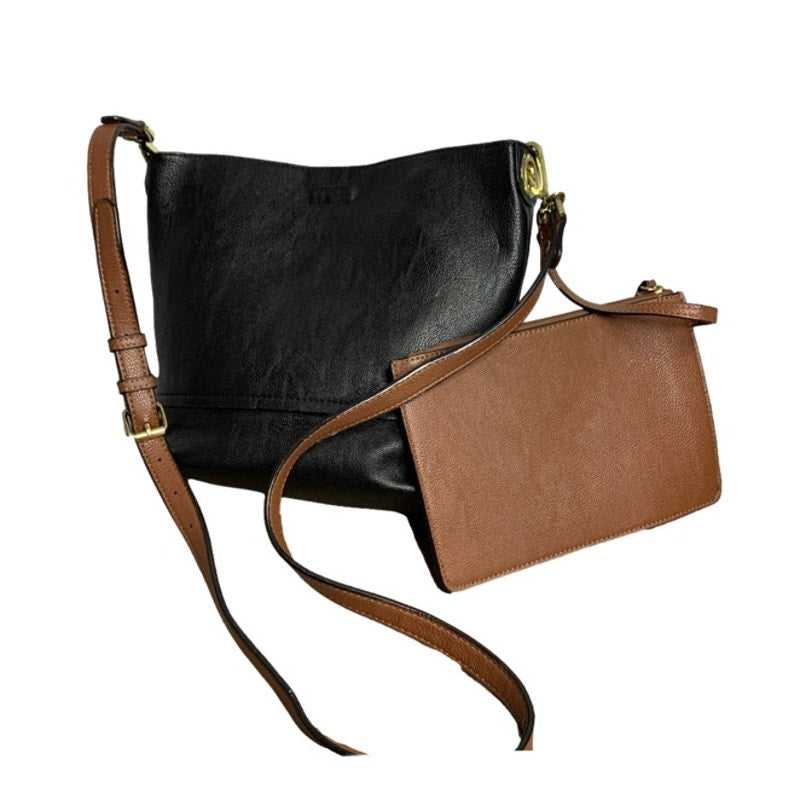 CALVIN KLEIN Black and Brown Crossbody and Wristlet