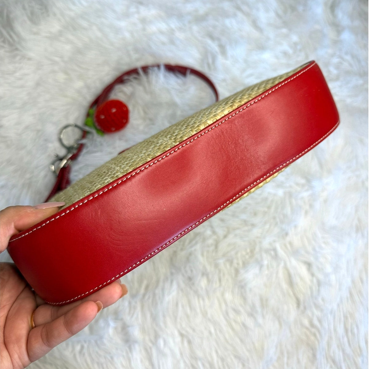 y2k COACH Vintage 8159 Straw Shoulder Bag