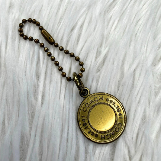 1" Coach Metal Circle Replacement Hangtag Hang Tag Bag Charm